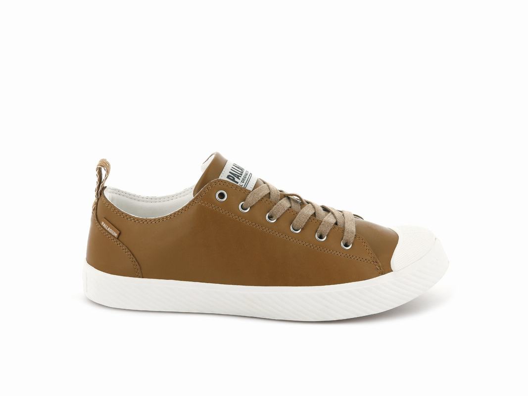 Palladium Pallaphoenix Low Leather Mens Low Top Sneakers Brown Australia [KSQTBL-482]